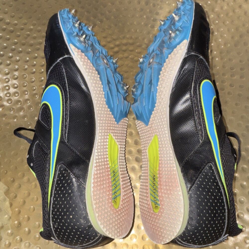Nike Rival MD Track Spike Running Shoes Black Blue Yellow size 11 - Picture 8 of 11